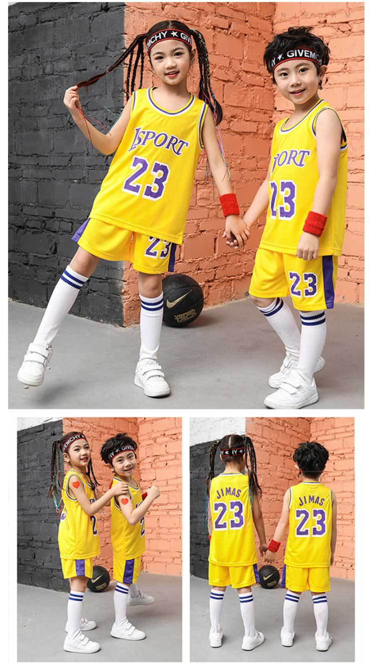 Children's Basketball Suit suit Printing Training Suit for Primary School Students Girls Boys Kindergarten Baby Performance Suit Basketball Jersey
