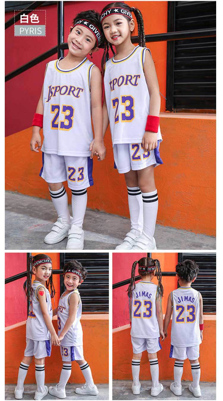 Children's Basketball Suit suit Printing Training Suit for Primary School Students Girls Boys Kindergarten Baby Performance Suit Basketball Jersey