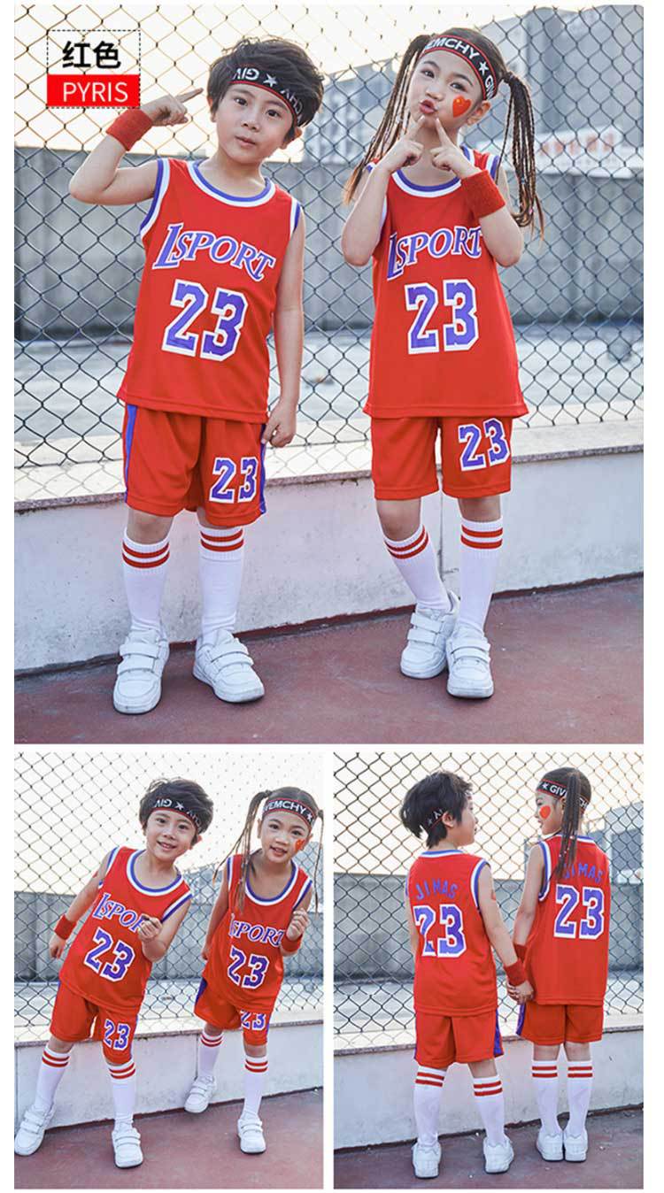 Children's Basketball Suit suit Printing Training Suit for Primary School Students Girls Boys Kindergarten Baby Performance Suit Basketball Jersey