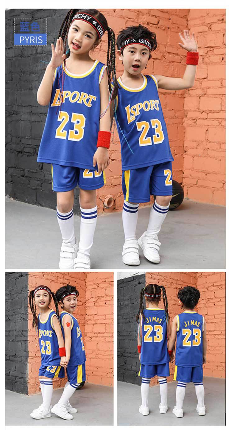 Children's Basketball Suit suit Printing Training Suit for Primary School Students Girls Boys Kindergarten Baby Performance Suit Basketball Jersey