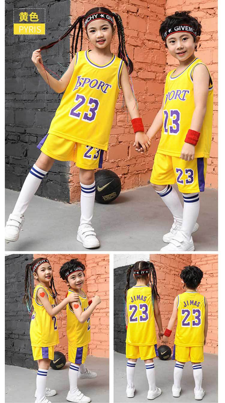 Children's Basketball Suit suit Printing Training Suit for Primary School Students Girls Boys Kindergarten Baby Performance Suit Basketball Jersey