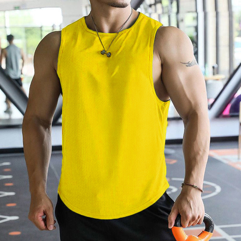 2024 Sports Casual Quick-Drying Vest Men's Sleeveless Waistcoat Hurdle Basketball Training Sports Running Trendy Top
