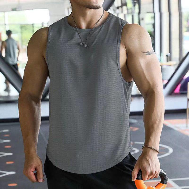 2024 Sports Casual Quick-Drying Vest Men's Sleeveless Waistcoat Hurdle Basketball Training Sports Running Trendy Top