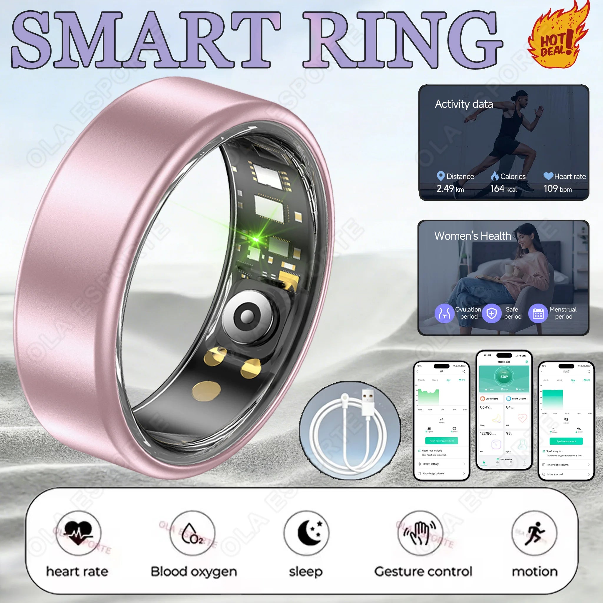 2026 Smart Ring New Technology free gifts Couple Ring for Women Men  Waterproof Sport Rings Heart Rate Pressure Monitor All Size