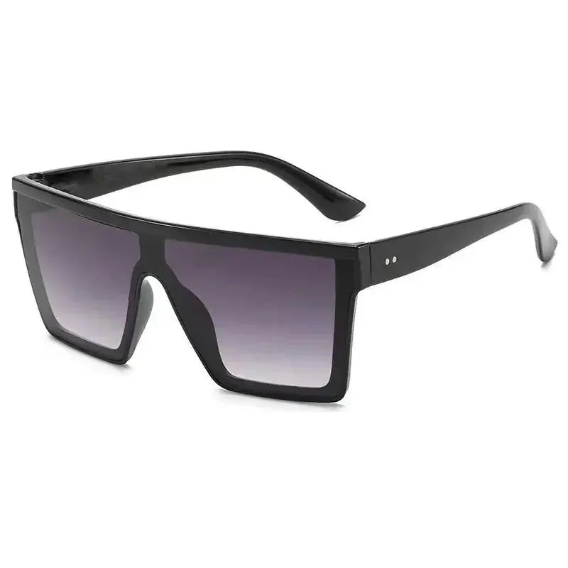 Classic White Gradient Square Sunglasses Women Fashion Retro Night Vision Drivers Goggle Men Big Frame Travel Cycling Eyewear