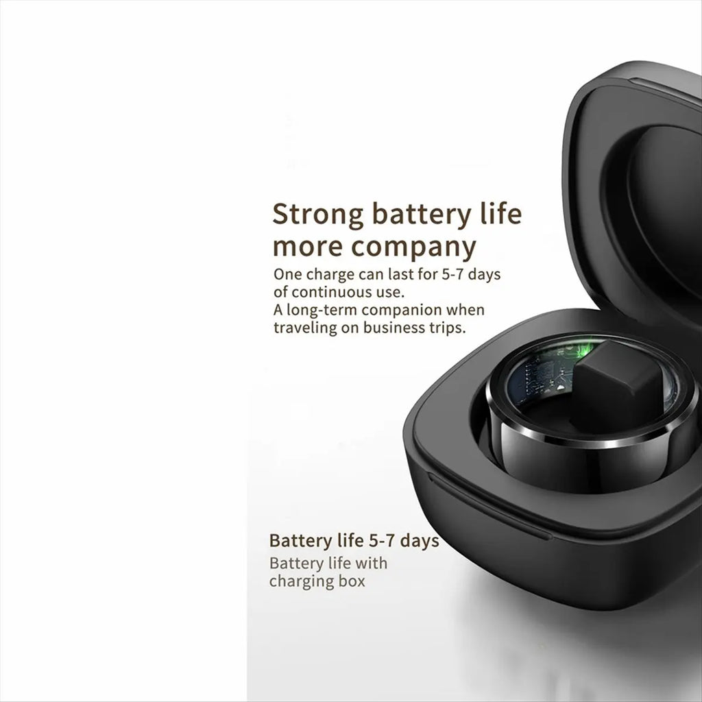 R6 Smart Ring Health Monitoring Ring IP68 & 5ATM Waterproof Multi-Sport Modes Universal Smart Ring Couple Rings No.9,B
