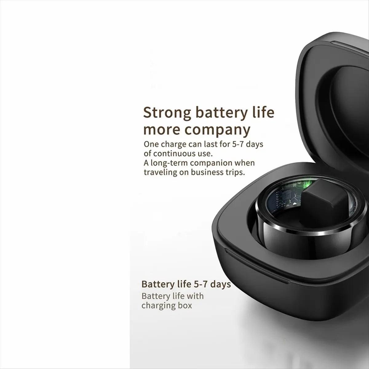 R6 Smart Ring Health Monitoring Ring IP68 & 5ATM Waterproof Multi-Sport Modes Universal Smart Ring Couple Rings No.9,B