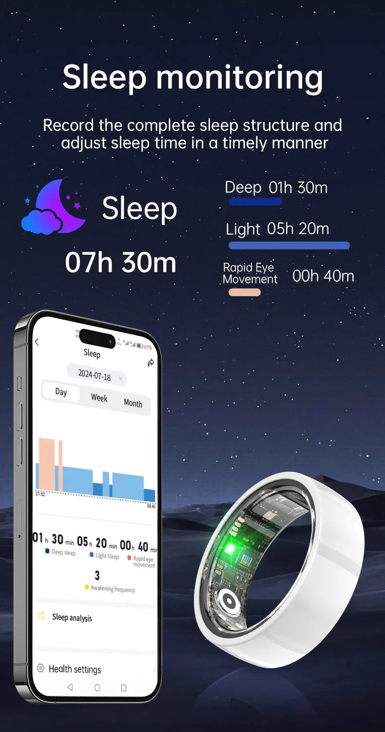 Smarthealth R1000 Fitness Tracker Waterproof Connected Ring Man Remote Control Electronic Swimming Pool New Arrival Smartring