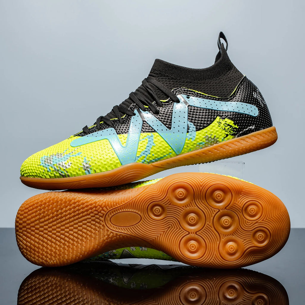 Professional Men's Indoor Flat Bottomed Football Shoes Adult Durable Comfortable Training Shoes Teenagers Non Slip Soccer Shoes