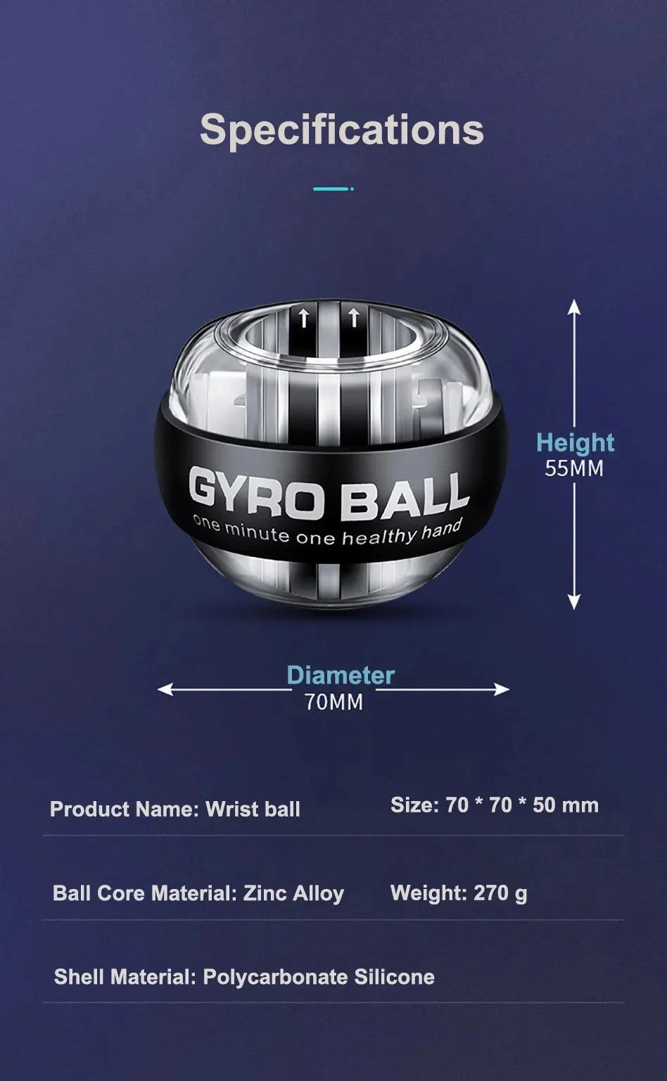 Fitness Equipment Sport Gym Powerball Gyro Ball Workout Equipments Exercise Power Portable Body Building Sports Entertainment