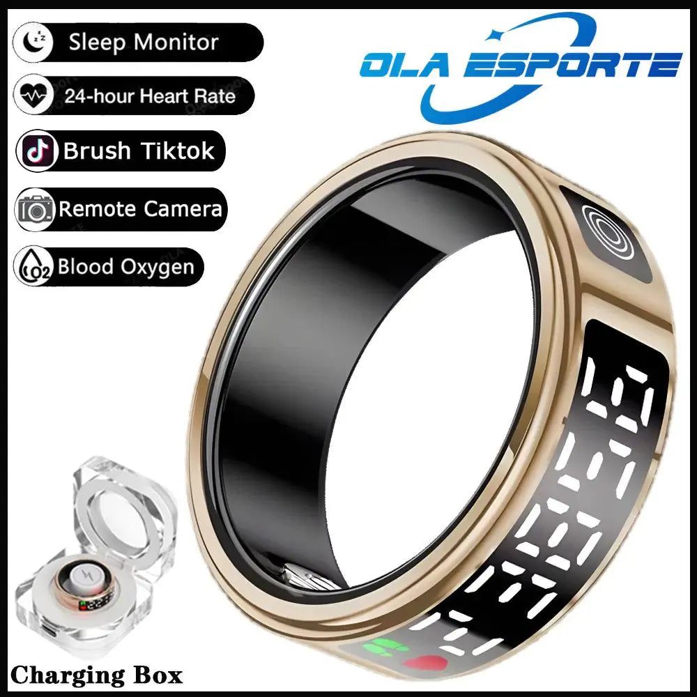 2025 Smart Ring with Display Screen and Touch, Wireless Charging, Health Manager, 5 ATM Waterproof For Men Women Rings HT30