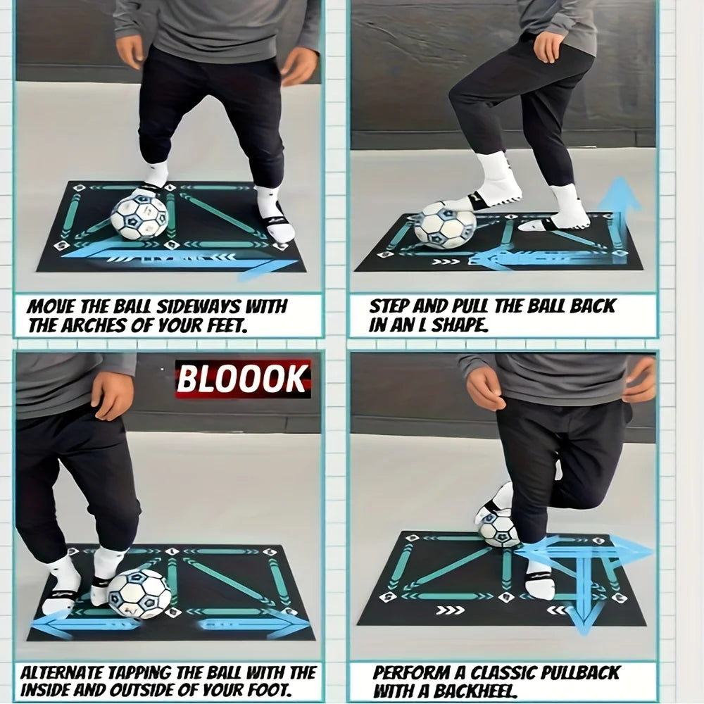 Football footwork training mat, ball control, Christmas gifts, silent shock absorption home training, ball sense improvement