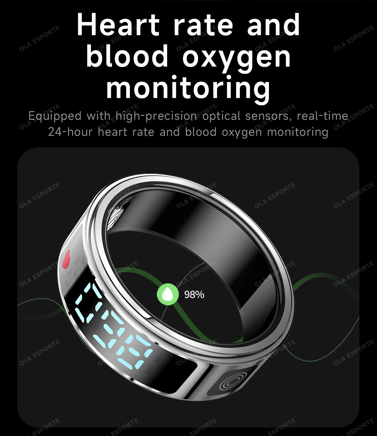 2025 Smart Ring with Display Screen and Touch, Wireless Charging, Health Manager, 5 ATM Waterproof For Men Women Rings HT30