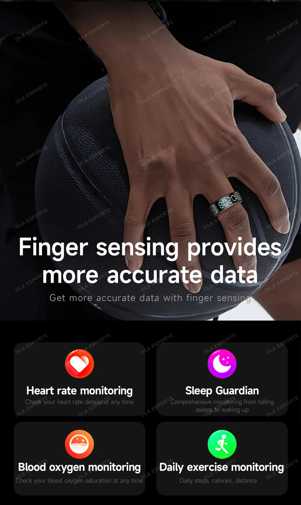2025 Smart Ring with Display Screen and Touch, Wireless Charging, Health Manager, 5 ATM Waterproof For Men Women Rings HT30