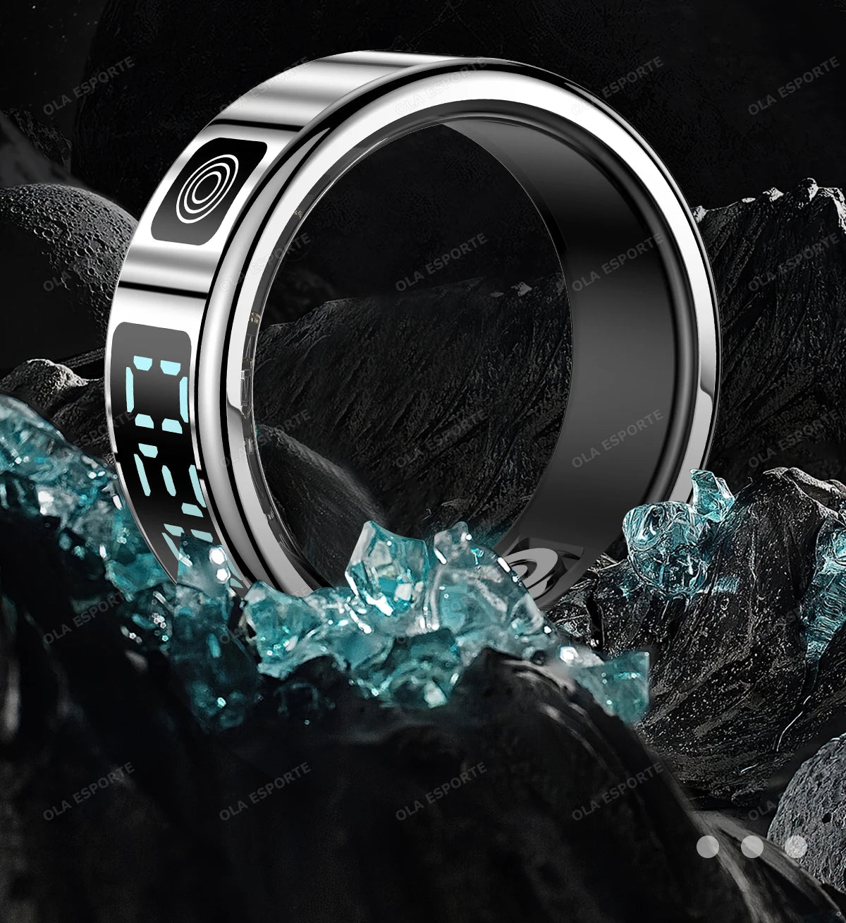 2025 Smart Ring with Display Screen and Touch, Wireless Charging, Health Manager, 5 ATM Waterproof For Men Women Rings HT30
