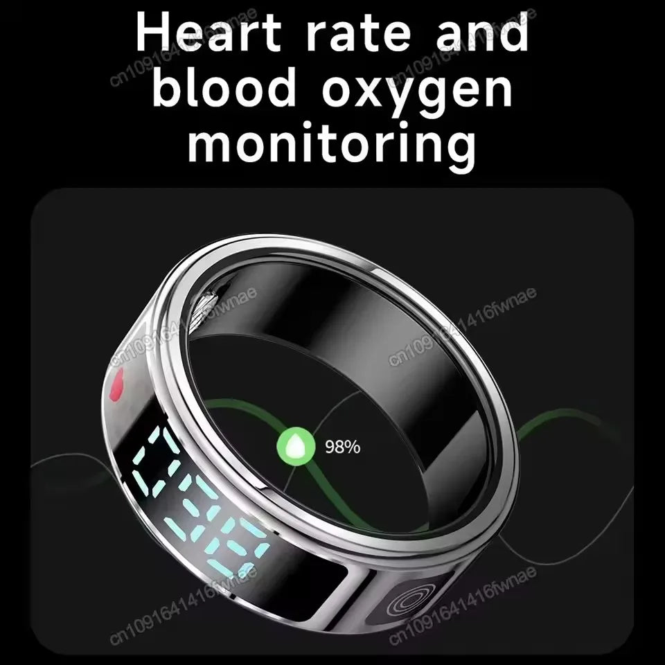 2025 Smart Ring with Display Screen and Touch, Wireless Charging, Health Manager, 5 ATM Waterproof For Men Women Rings HT30