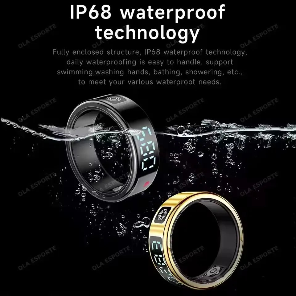 2025 Smart Ring with Display Screen and Touch, Wireless Charging, Health Manager, 5 ATM Waterproof For Men Women Rings HT30