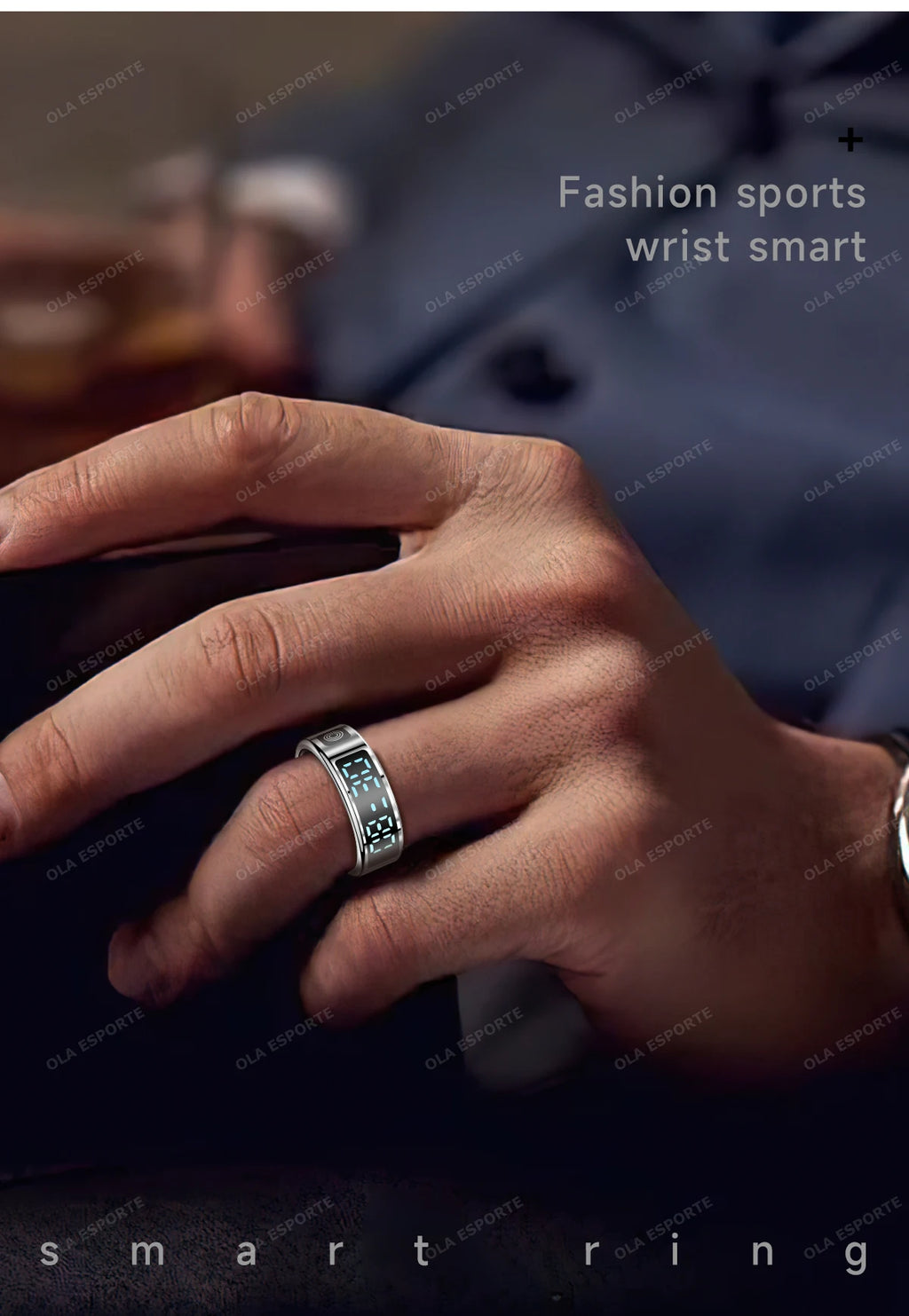 2025 Smart Ring with Display Screen and Touch, Wireless Charging, Health Manager, 5 ATM Waterproof For Men Women Rings HT30