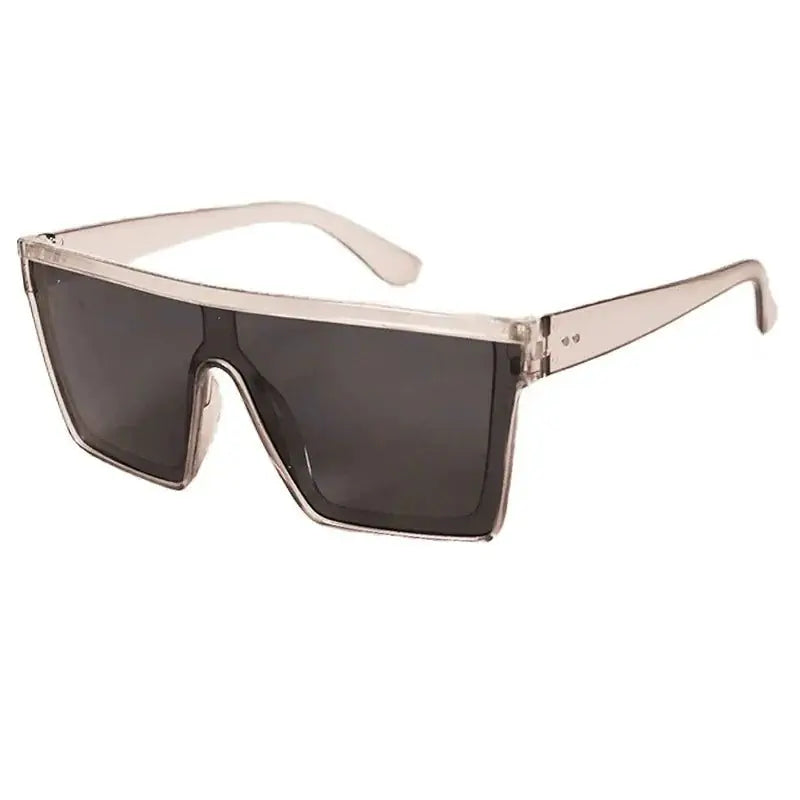Classic White Gradient Square Sunglasses Women Fashion Retro Night Vision Drivers Goggle Men Big Frame Travel Cycling Eyewear
