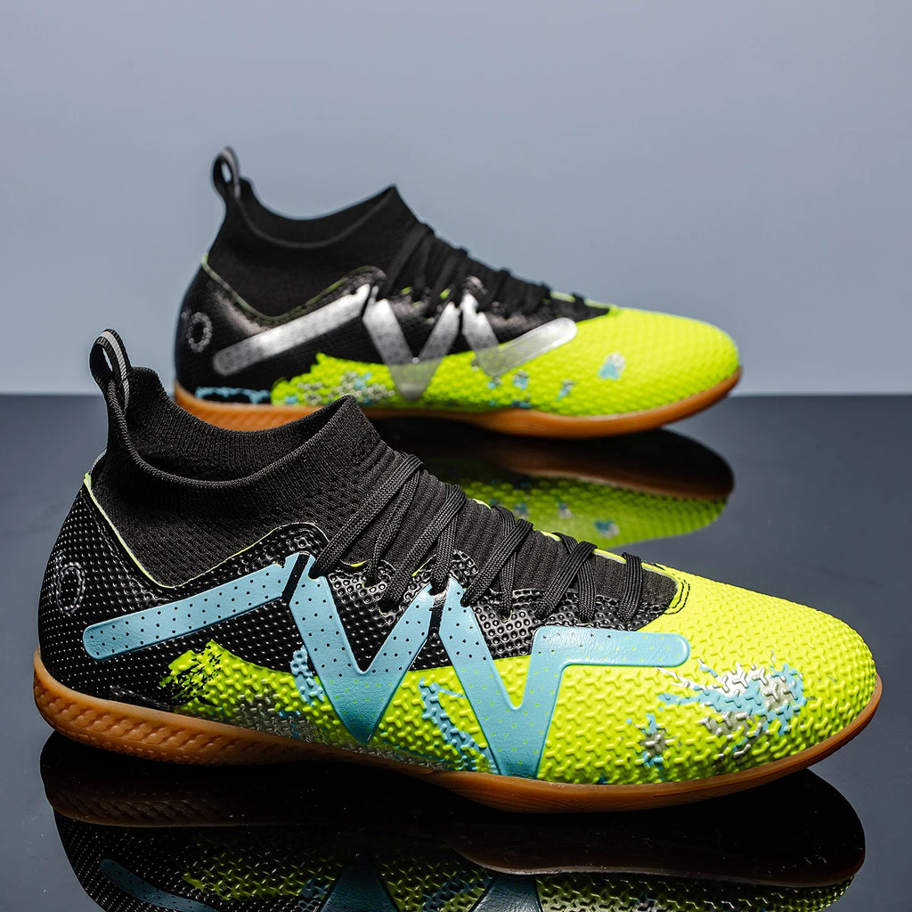 Professional Men's Indoor Flat Bottomed Football Shoes Adult Durable Comfortable Training Shoes Teenagers Non Slip Soccer Shoes